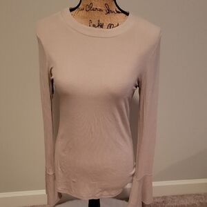 Elegant Beige Long Sleeve Women's Top